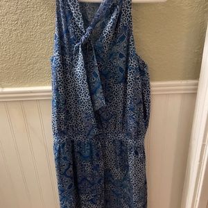 Sleeveless sheer blue dress
